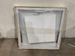 lot 211 image: White 36 inch square Concession Window for Food Trucks with Double-Point Fork Lock