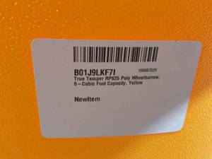 lot 317 image: True Temper RP625 6-cu ft. Yellow Poly Wheelbarrow Tray