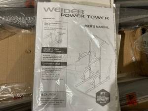 lot 3 image: Weider Power Tower with 4 Workout Stations and 300 Lb. User Capacity