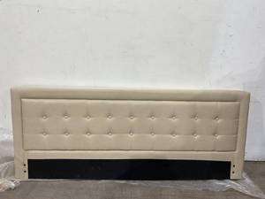 lot 328 image: Classic Brands Mornington Linen Upholstered King Size Platform Bed with Tufted Headboard