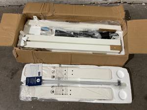 lot 13 image: Mount-It Electric White Standing Desk Frame and Digital Control Panel