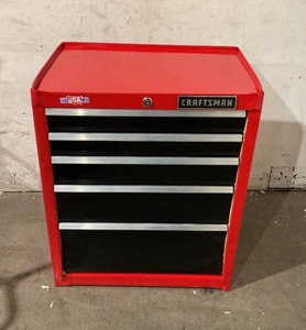 lot 27 image: CRAFTSMAN 26 Tool Cabinet with Accessories - Red