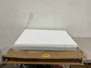 lot 347 image: Tanmicoshomy Rectangle Wood Wall Mirror with Live Edge Wooden Frame