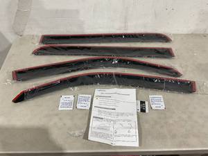 lot 351 image: Lightronic 4-Piece WV94806 Shatterproof Dark Smoke Outside-Mount Side Window Visor Deflector Rain Guard