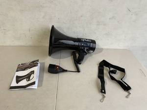 lot 53 image: MyMealivos 50 Watt Black Megaphone with Siren and detachable microphone