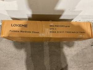 lot 269 image: LOKEME 61-Inch Grey Portable Closet Wardrobe