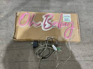 lot 275 image: Oh Baby Neon Sign - Pink