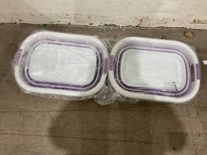 lot 289 image: 2-Pack Collapsible Laundry Baskets - Lavendar