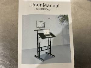 lot 401 image: SIDUCAL Mobile Stand Up Adjustable Laptop Desk with Wheels
