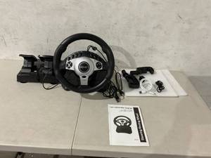 lot 70 image: DOYO 900 Degree Rotation Pro Sport Racing Wheel and Pedals