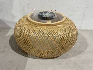 lot 370 image: LITFAD Antique Lantern Pendant Lighting - Rattan