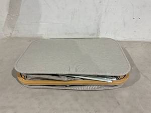 lot 380 image: Lonbet - Gray Double Laundry Hamper with Lid, 2 Sections and Removable Bags