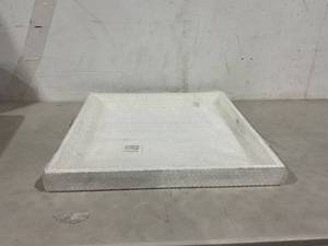 lot 127 image: Hanobe Square Large Ottoman Tray - Rustic Whitewashed