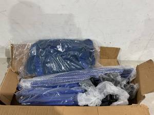 lot 149 image: XL Rolling Pool Storage Bin - Blue Mesh