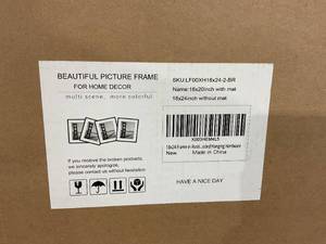 lot 153 image: Set of 2 - 18x24 Frames in Rustic Brown
