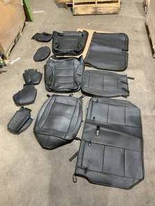 lot 156 image: Oasis Auto Universal Car Leather Seat Covers - Full Set - Black
