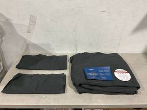 lot 159 image: 3PC Bedsure Cotton Duvet Cover King Size with 2 pillow cases - Waffle Weave - Charcoal Grey