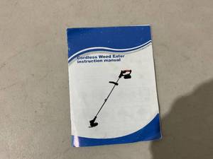 lot 100 image: Cordeless Weed Wacker with 2 Batteries and Accessories