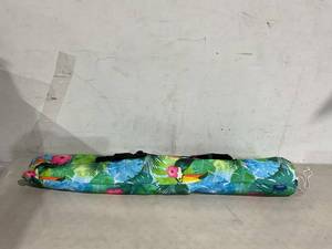 lot 176 image: AMMSUN 6.5ft Heavy Duty HIGH Wind fringe Beach Umbrella with sand anchor & Tilt - Aloha BlueGreen