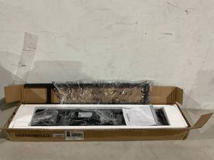 lot 180 image: MAHANCRIS Skinny Console Table with Power Outlets - Rustic BrownBlack