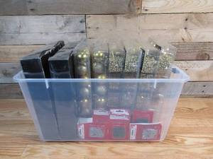 lot 44 image: Large Lot of Christmas Ornaments & Hooks