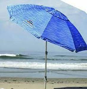 lot 129 image: Tommy Bahama 8-ft Beach Umbrella with Tilt