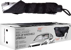 lot 146 image: Pack of 2 Sharper Image- BrellaShade Pop-Up Windshield Umbrella Sunshade Screens