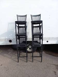 6 FLASH FURNITURE HERCULES BLACK METAL CHAIRS