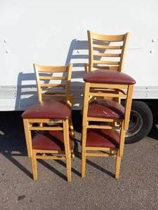 5 LADDER STYLE WOOD CHAIRS