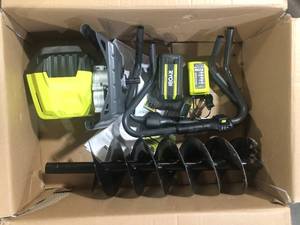 RYOBI 40V HP Brushless Cordless Earth Auger with 8 in. Bit with 4.0 Ah Battery and Charger Customer Returns See Pictures