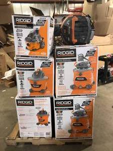 Pallet of Assorted Ridigid WetDry Shop Vacs Customer Returns See Pictures