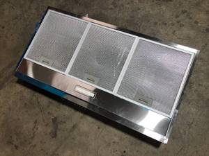 AKDY 36 in. 58 CFM Convertible Under Cabinet Range Hood in Brushed Stainless Steel with 2 Carbon Filters and Push ButtonCustomer Returns See Pictures