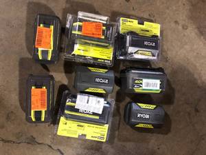 Lot of Assorted Ryobi Batteries Various Sizes and Conditions Customer Returns See Pictures