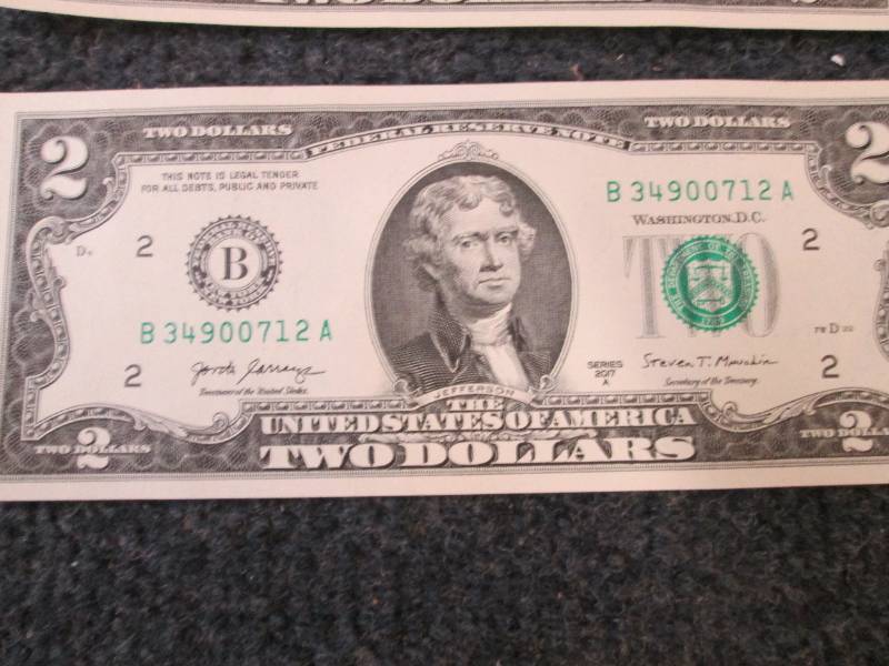 6- Sequential Uncirculated $2 Bills...