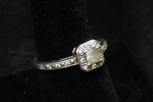 lot 25 image: Sterling Silver Ladies White Sapphire Ring