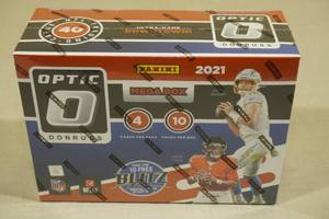 lot 112 image: 2021 Panini Optic Mega Box of Football Card Packs