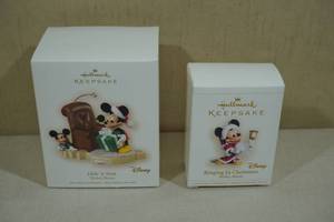 lot 228 image: 2 Vintage Hallmark Keepsake Christmas Ornaments -Disney Mickey Mouse