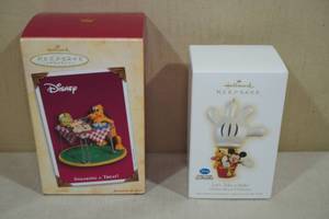 lot 235 image: 2 Vintage Hallmark Keepsake Christmas Ornaments -Disney Mickey Mouse and Pluto