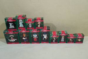 lot 241 image: 12 Vintage Hallmark Keepsake Christmas Ornaments -Christmas Kitty, Reindeer, Santa Schnoz