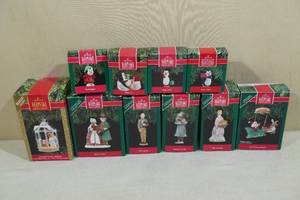 lot 244 image: 10 Vintage Hallmark Keepsake Christmas Ornaments -Penguins, Ebenezer Scrooge, Bob Cratchit