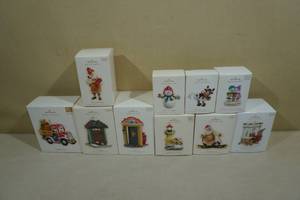 lot 246 image: 10 Vintage Hallmark Keepsake Christmas Ornaments -Germany & Mexico Doorway, Happy Haulers, Toymaker Santa