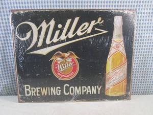 (FS) Miller Brewing Company Tin Sign 16 x 12 12 New in Plastic Wrap
