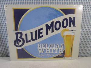 (FS) Blue Moon Belgian White Tin Sign 16 x 12 12 New in Plastic Wrap