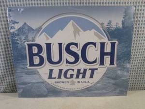(FS) Busch Light Tin Sign 16 x 12 12 New in Plastic Wrap