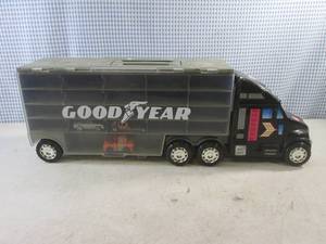 (BSB) Good Year Big Rig Toy Car Hauler Organizer with 3 Toy Cars
