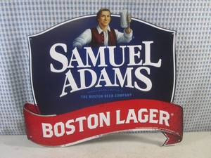 (FS) Samuel Adams Boston Lager Tin Bar Sign - New - 16 34 x 15