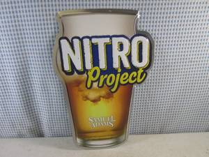 (FS) Samuel Adams Nitro Project Beer Glass Tin Bar Sign - New - 11 34 x 17 12