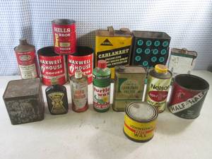 (F-3) Assorted Vintage Cans Etc