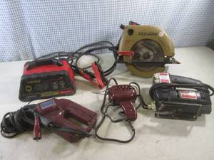 (RM5) SkilSaw, Jig Saw, Battery Charger, Timing Light and Soldering Gun