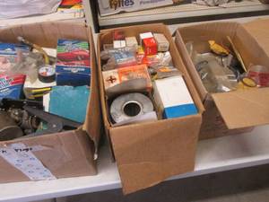 (D-1) 3 Boxes Full of Assorted Vintage Automotive Parts Etc